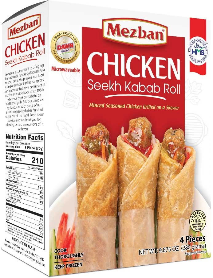 Mezban Chicken Seekh Roll (4Pcs)