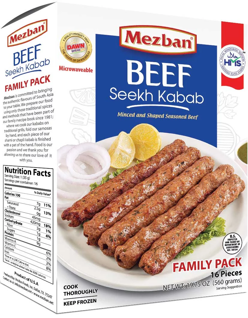 Mezban Beef Seekh Kabab (Family Pack) (16Pcs)