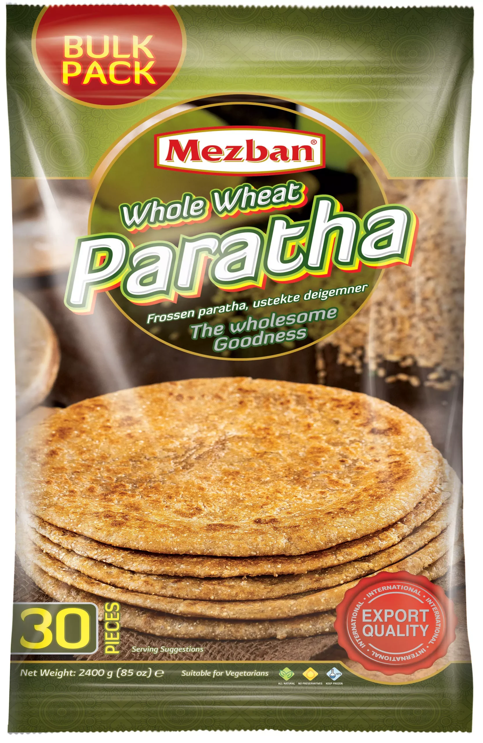 Mezban Whole Wheat Parataha Value Pack (30Pcs)