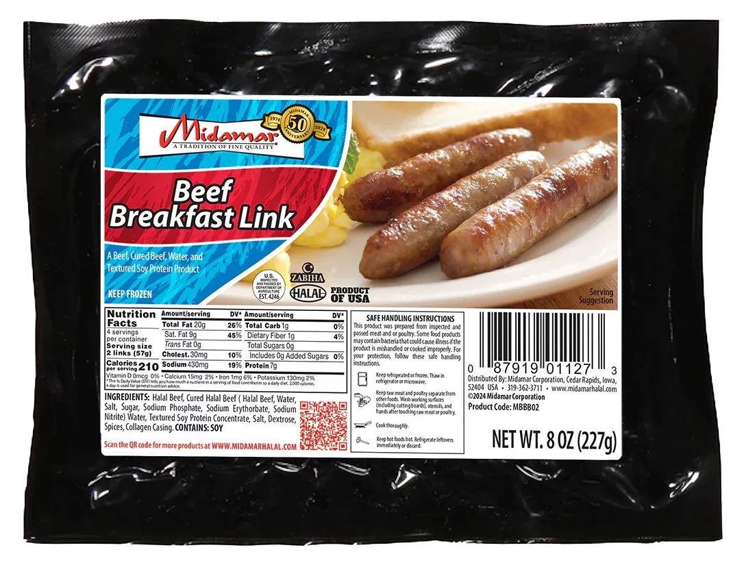 Midamar Breakfast Beef Sausage Link